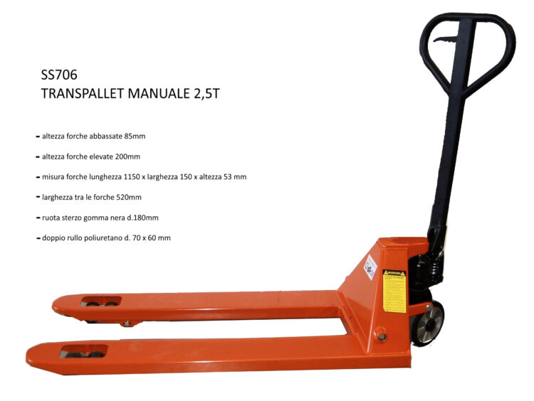 Transpallet manuale SS706 fino a 2500 kg - immagine 2